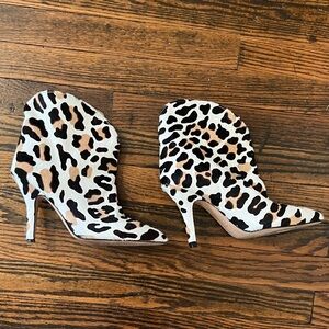 Leopard Print Stiletto Ankle Boots